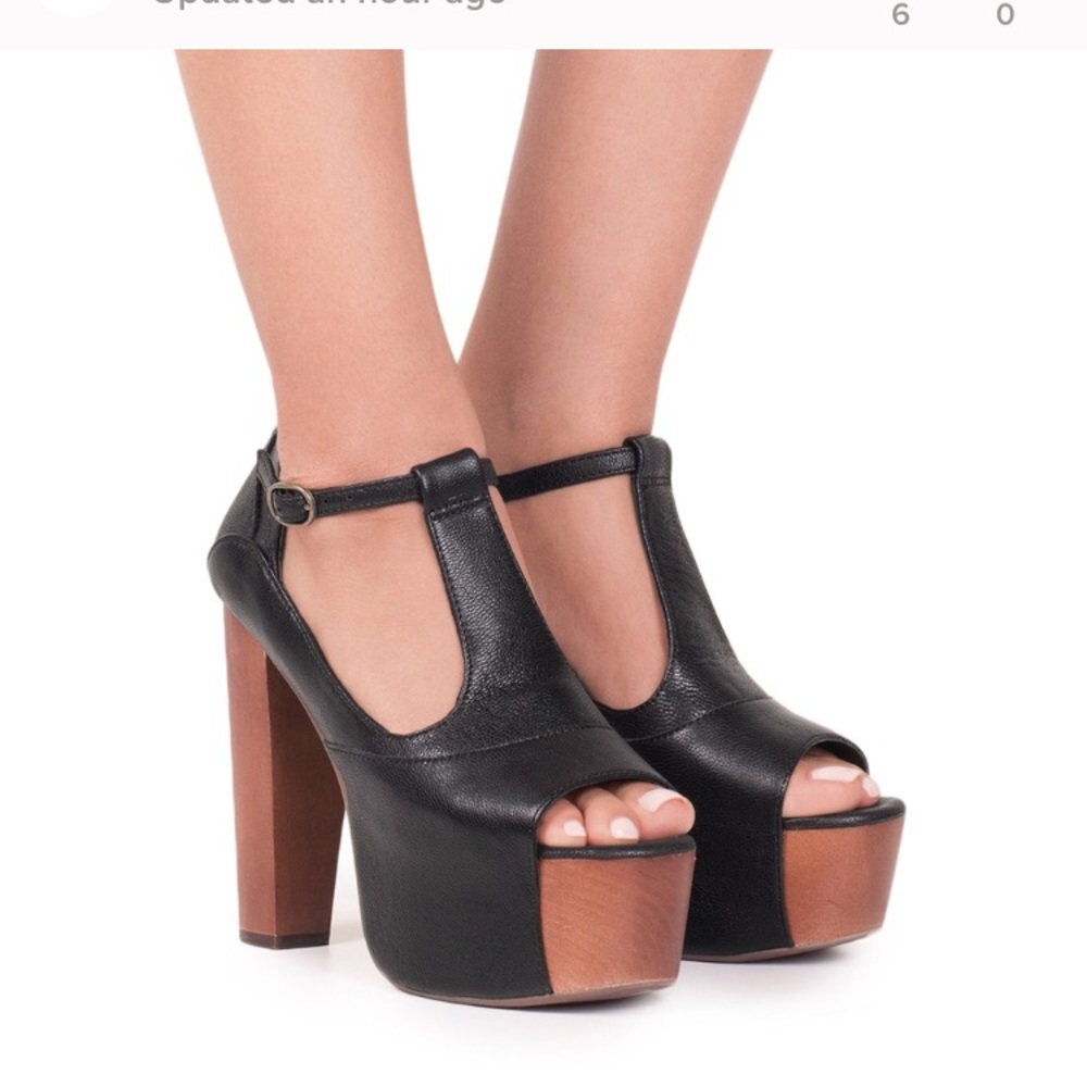 Jeffrey Campbell Foxy black leather